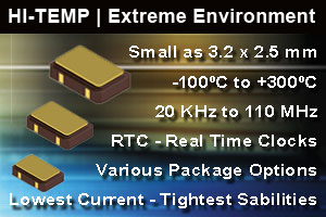 Oscillators & Crystals for High-Temperature/Extreme Environment -100°C to +300°C